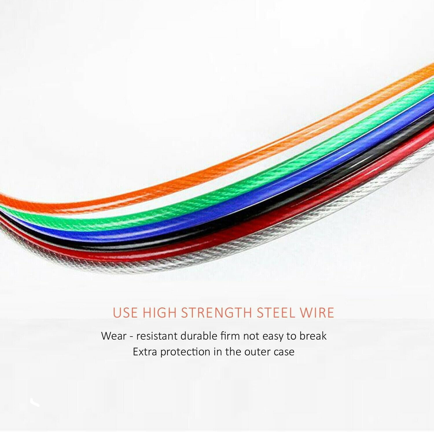 Fitness Master 3M Adjustable Steel Jump Rope with Dual Bearings for Gym Boxing Black image number 6