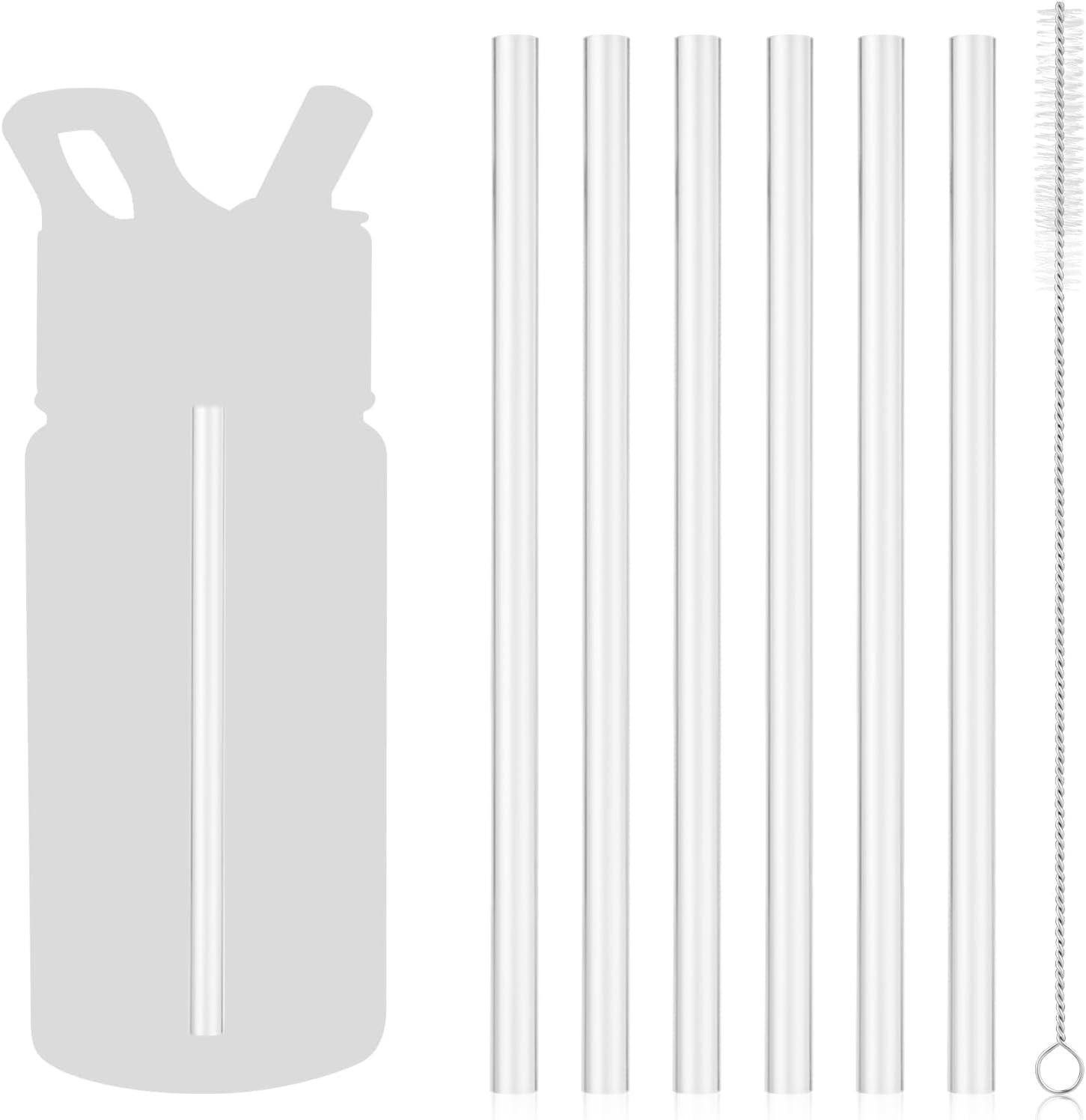 6Pcs Straw Replacement for Simple Modern Kids, Water Bottle Sucker Accessories for Simple Modern Kids Water Bottle Stainless Steel Reusable Tumbler for Toddlers 14Oz, with 1 Brush image number 3