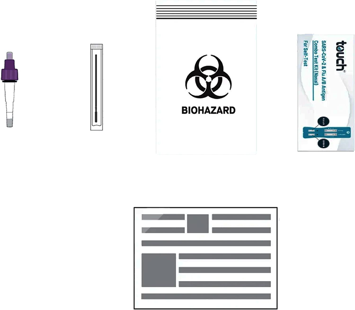 TOUCHBIO 2 PACK COVID-19 & Flu A/B Rapid Antigen Combo Test - Accurate Results in Minutes - Easy to Use - Perfect for Home and Professional Use image number 2