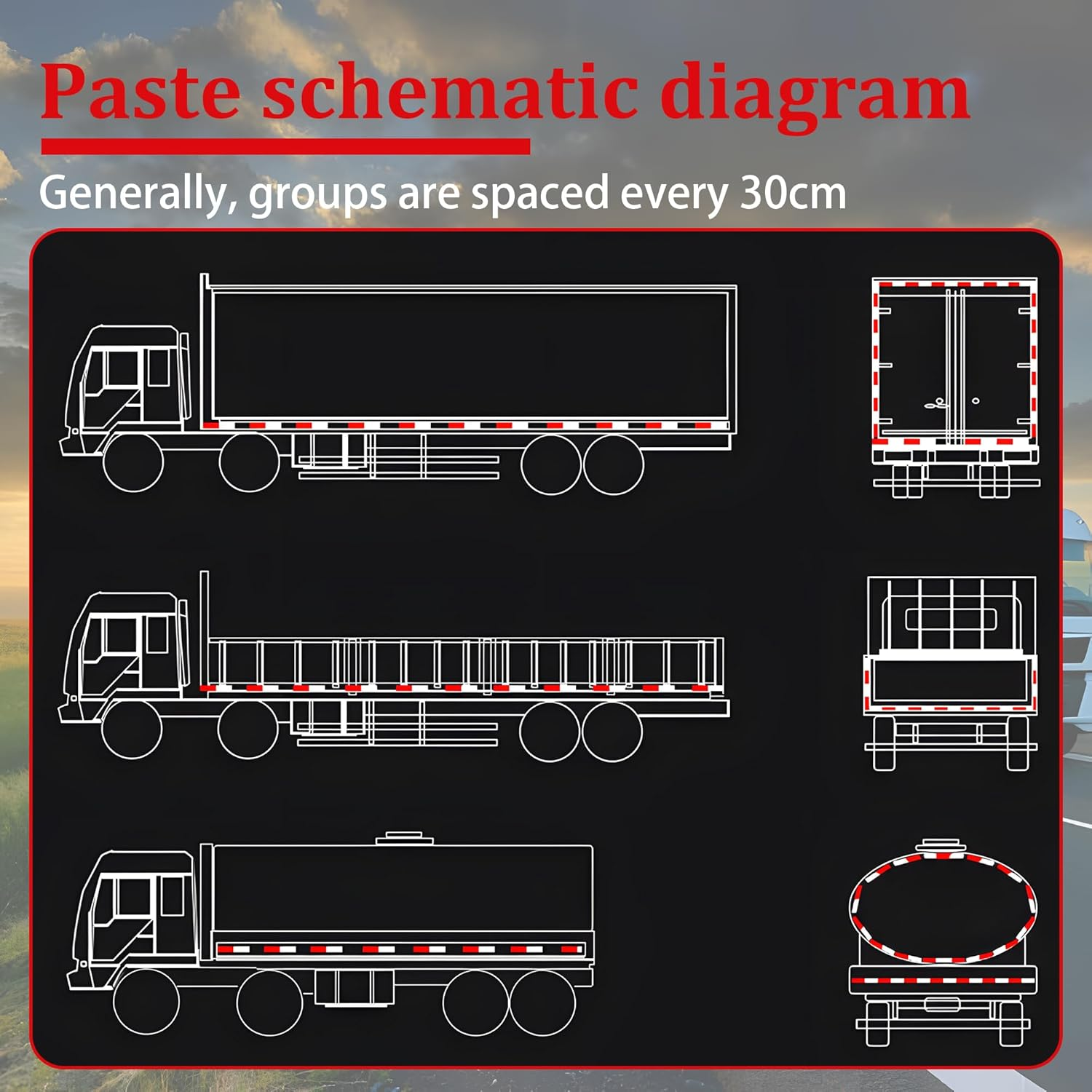 20 Pcs High Visibility Self-Adhesive Driveway Reflectors - Red/White Safety Stickers for Driveway, Garage & Trailers, Easy to Install, Weatherproof Night Road Safety image number 1