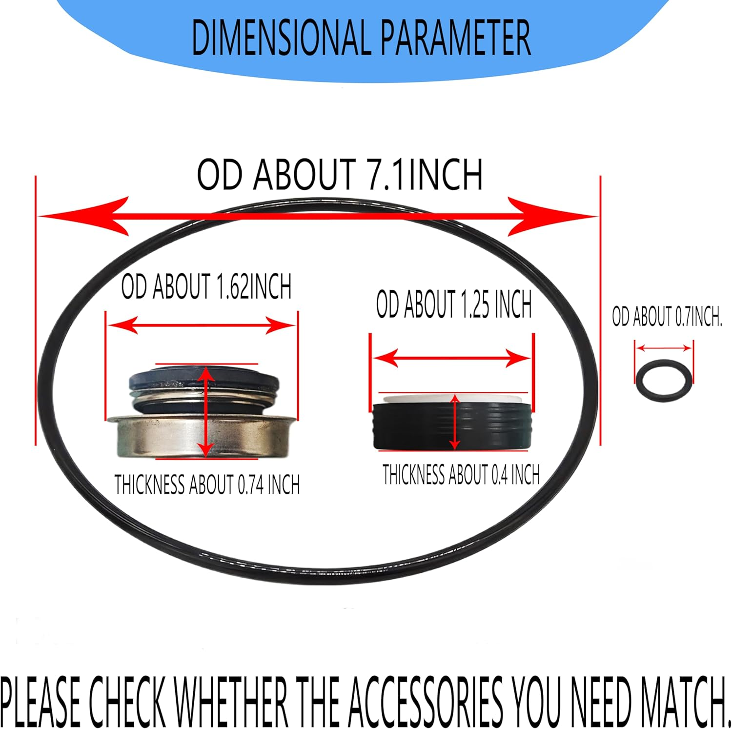 Replacement Swimming Pool Water Pump Sealing PS-1000 AS-1000 U109-136SS Seal Rebuild Kit Fits Polaris(Pre 2012) Booster Pump Repair Kit PB4-60 3/4 Hp Repair image number 3