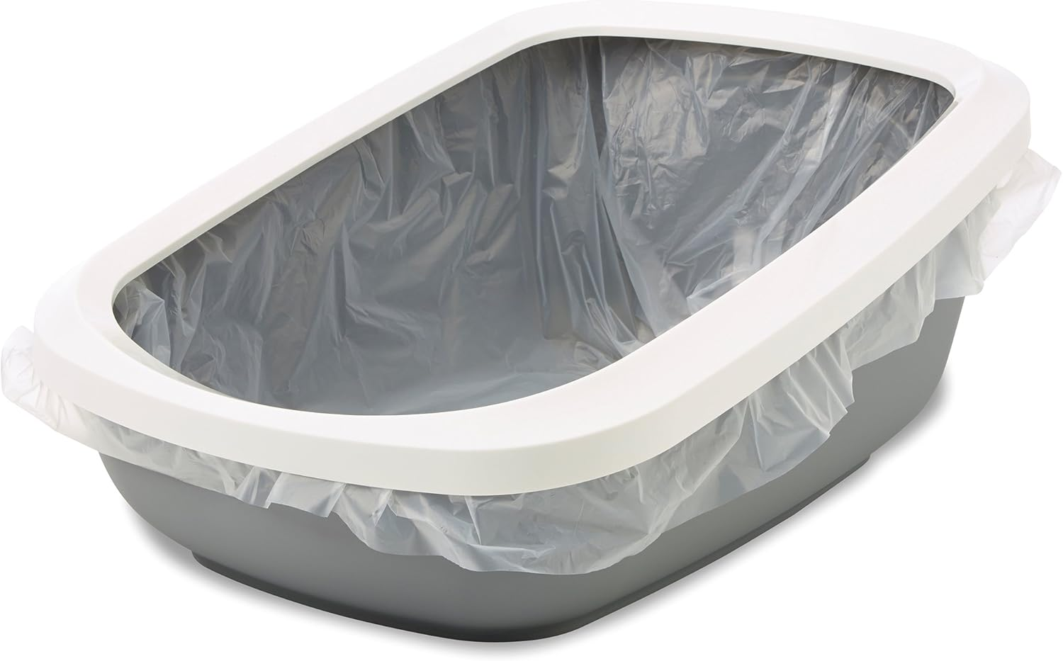 Nobby 72185 "Aseo Jumbo Cat Litter Tray with Rim, 67.5 X 48 X 28 Cm, Grey-White image number 1