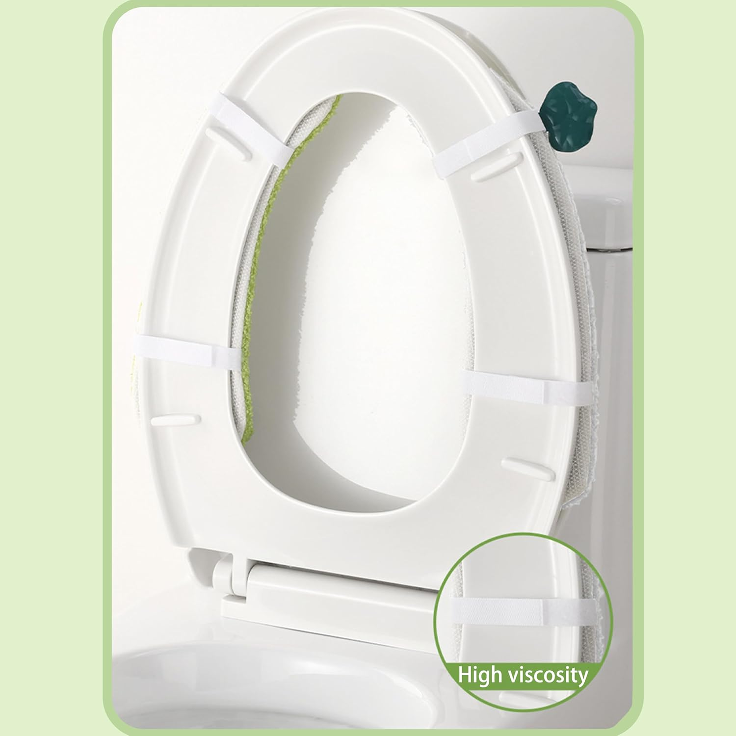 Cute Frog Toilet Seat Cover, Thickened Winter Warm Toilet Mat, Full Coverage, Soft & Comfortable, Universal Fit for All Toilet Types, Easy to Clean, Anti-Slip PU Backing image number 4