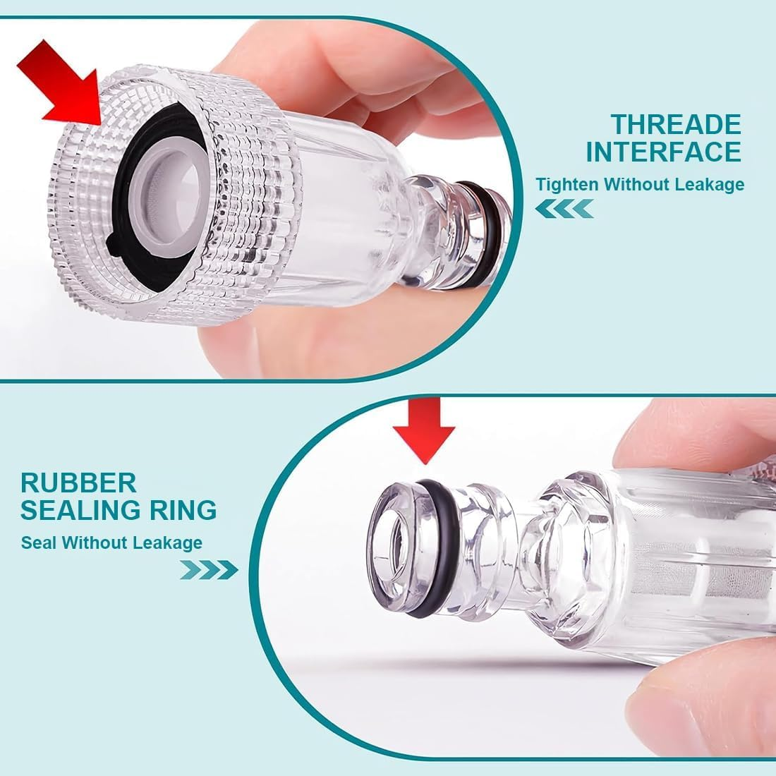 5Pcs Plastic Pressure Washer Inlet Filter Water Filter, 3/4" Pressure Washer Hose Replacement Adapter Tool for Garden Connectors image number 4