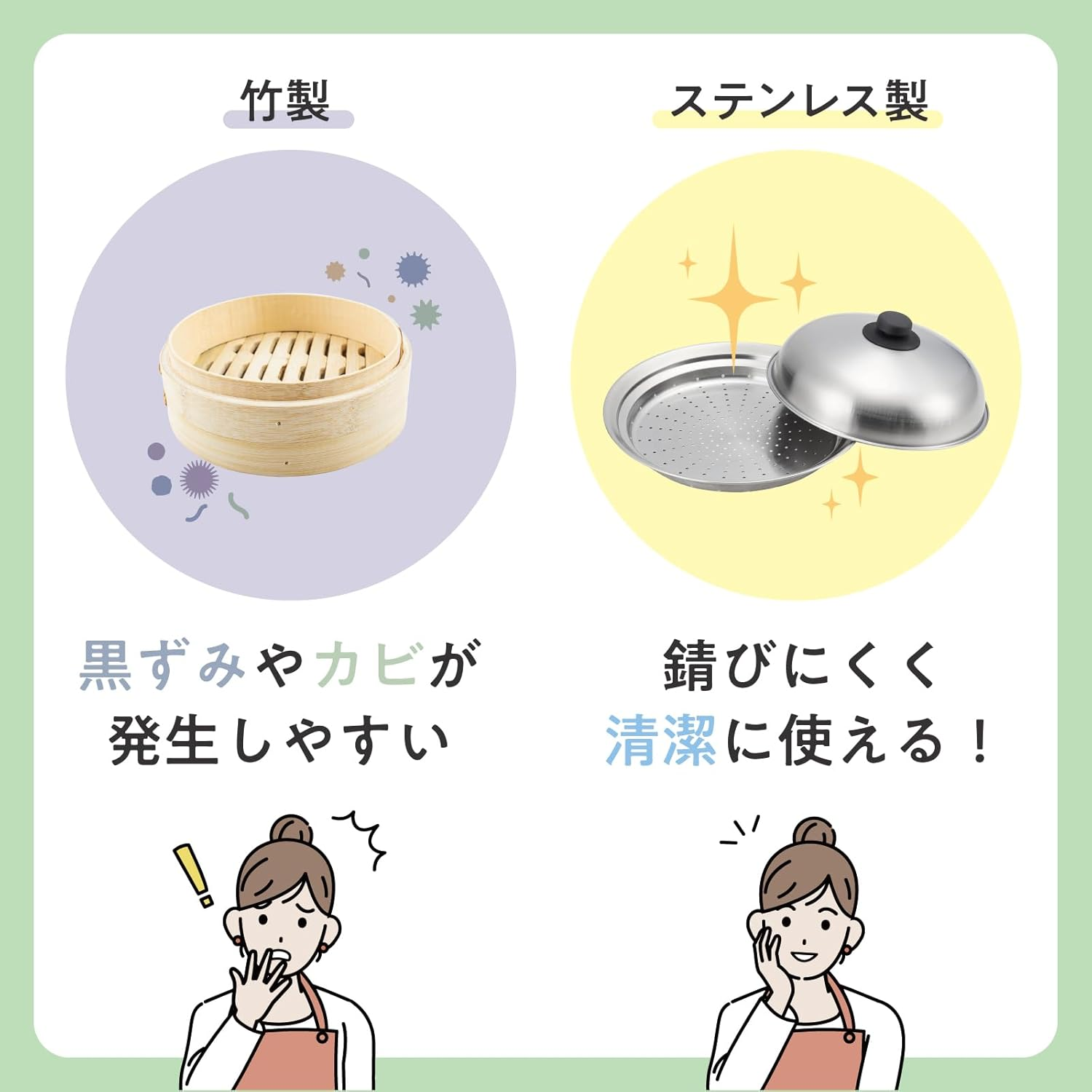 Yoshikawa SJ2967 Double-Handed Pot, Two-Stage Steamer, Stainless Steel, 7.9 Inches (20 Cm), Gas Fire, Induction Compatible, Steamed Food image number 1