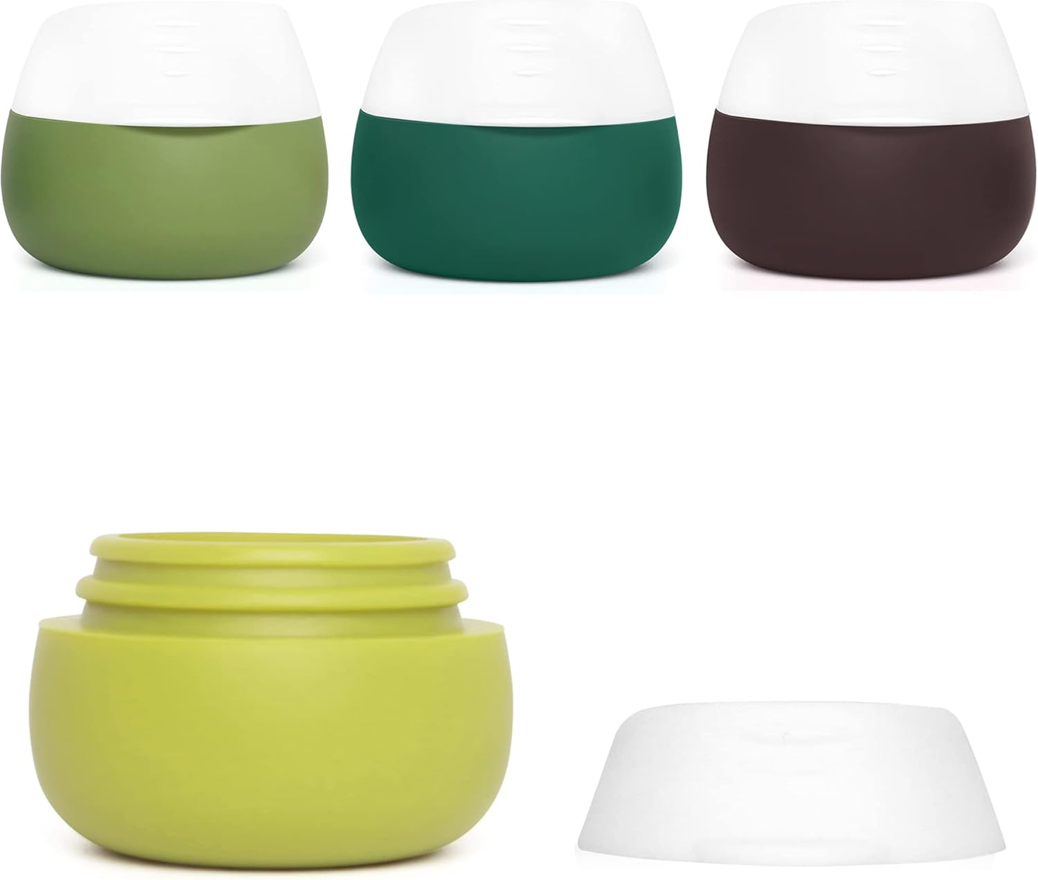 TSA Approved Travel Size Containers for Toiletries, Gemice Silicone Jars, Leak-Proof Travel Accessories with Lid for Cosmetic Makeup Face Body Hand Cream (4 Pieces) (Apricot)