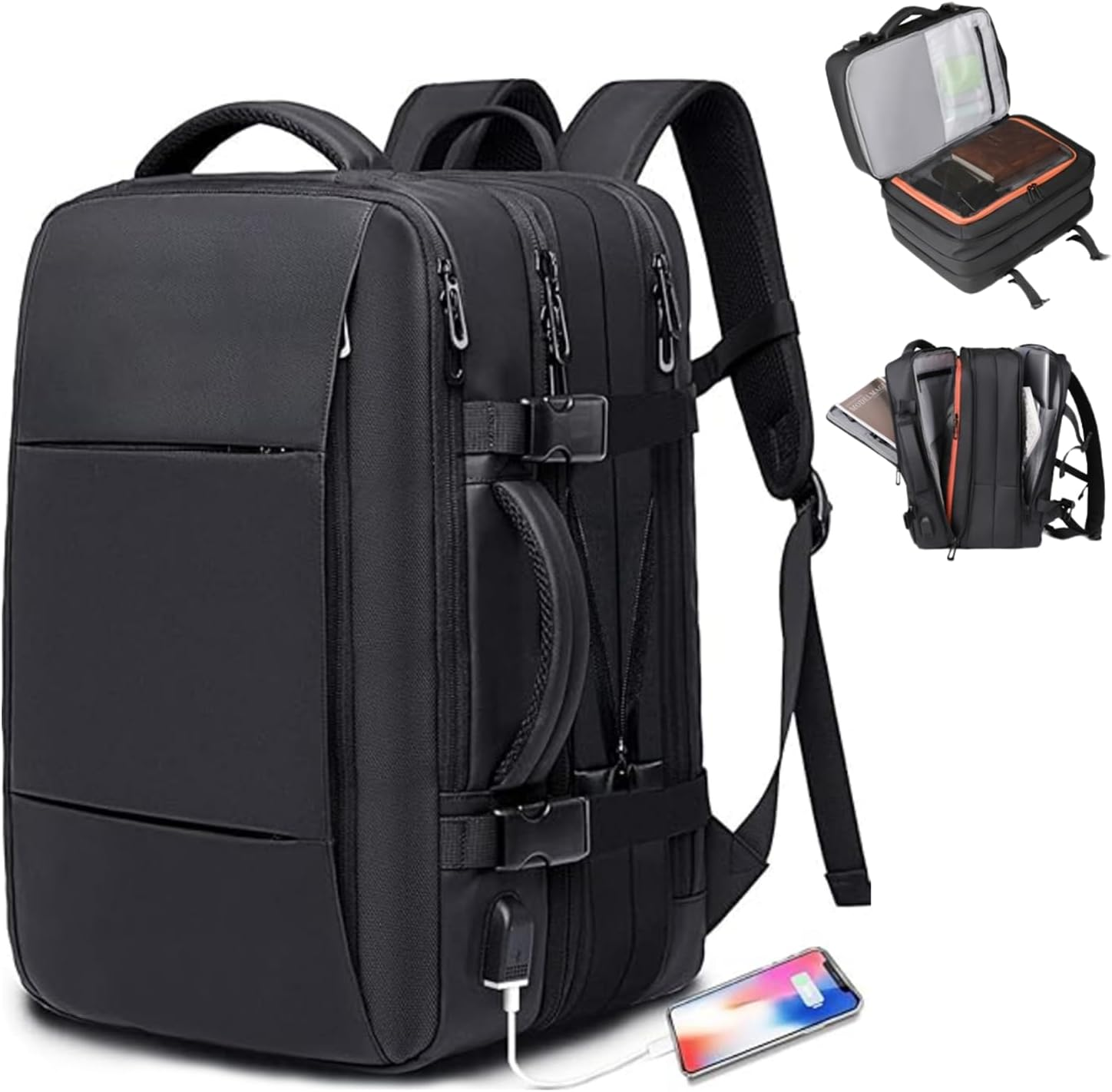 TYLOOTECH Business Travel Backpack with USB Charging Port, Laptop Backpack Water - Resistant for 15 Inch Laptop, Large Computer Backpack for Work, School, Commuting image number 4