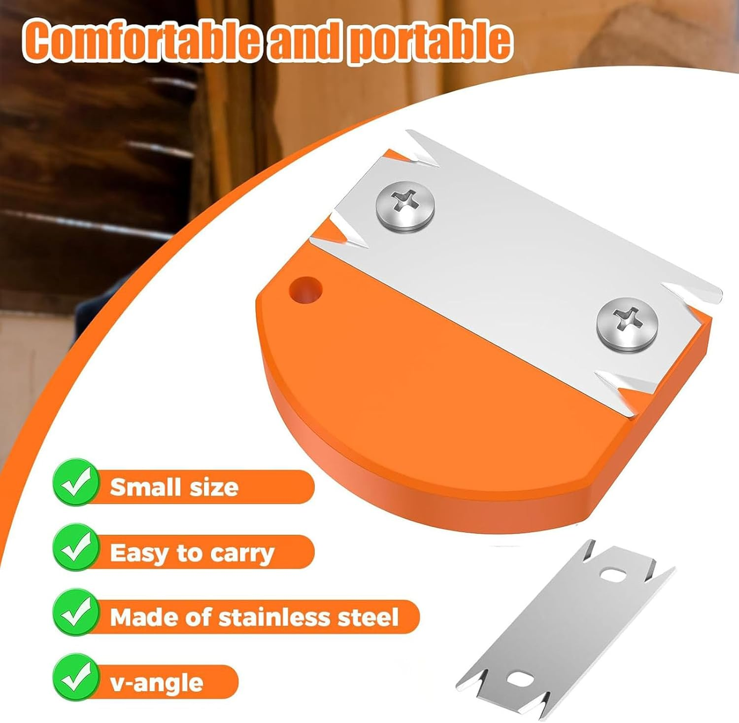 YUENTOEN Woodworking Edge Trimmer, Edge Corner Planer with 1Pcs Replacement Blades and Hanging Strap, Wood Edge Trimming Tool for Wood, PVC, ABS image number 1