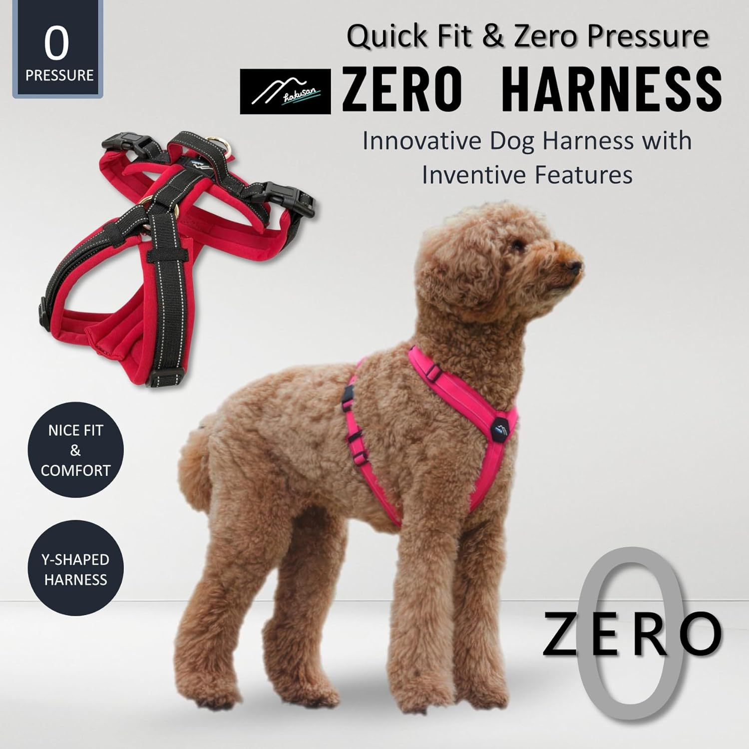 Hakusan Zero Harness, Burden Reduction, Dog Harness, Size Adjustable, Easy to Put on and Take Off, Reflective Material, Lightweight, Breathable, Handle, Nameplate, S Size, Arabesque, Black X Green image number 6