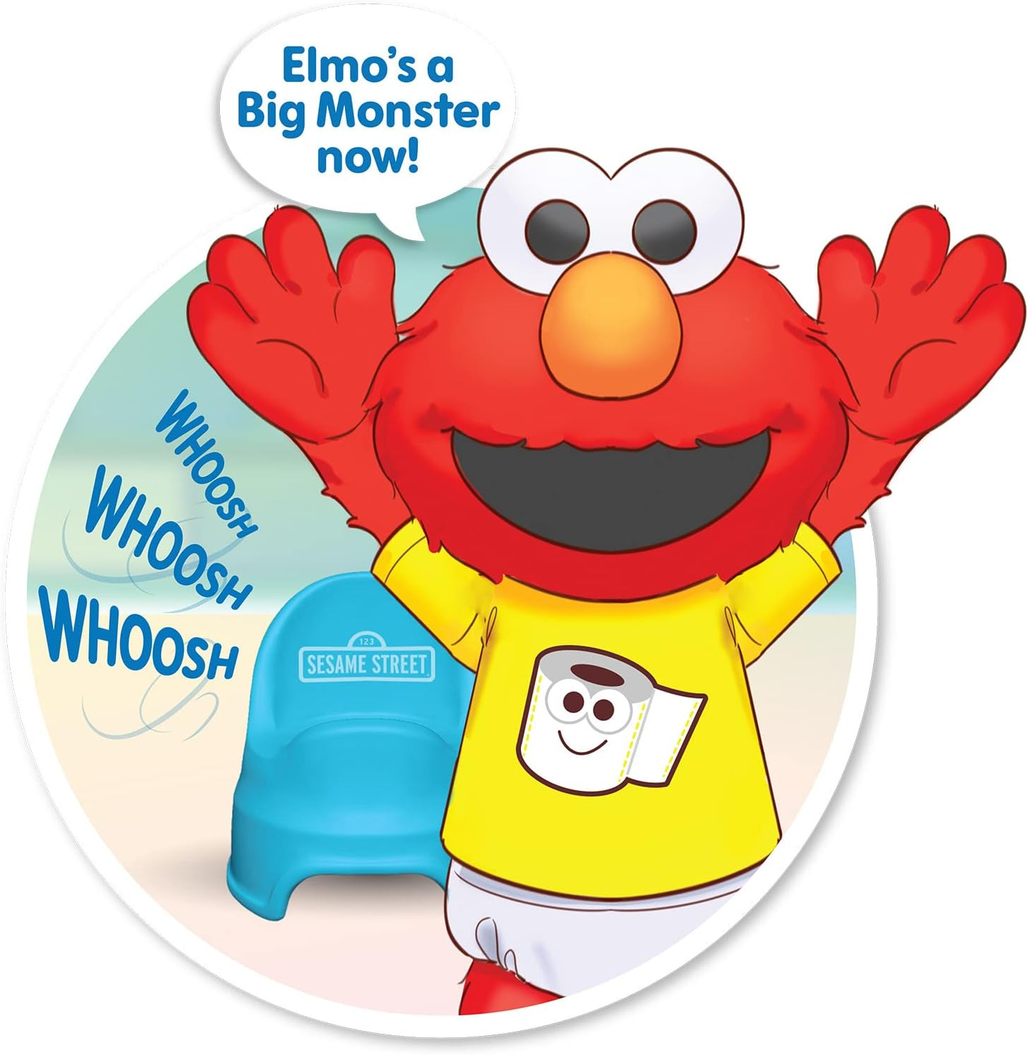 SESAME STREET Potty Time Elmo 12-Inch Sustainable Plush Stuffed Animal, Sounds and Phrases, Potty Training Tool, Officially Licensed Kids Toys for Ages 18 Month by Just Play, Medium image number 1
