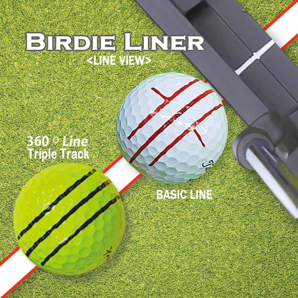 Premium Quality360-Degree Birdie Liner Drawing Alignment Tool Kit- 360-Degree Triple 3-Line Golf Ball Marker Stencil with Gift Box Including 3 Color Marker Pens-Patent Pending. image number 5