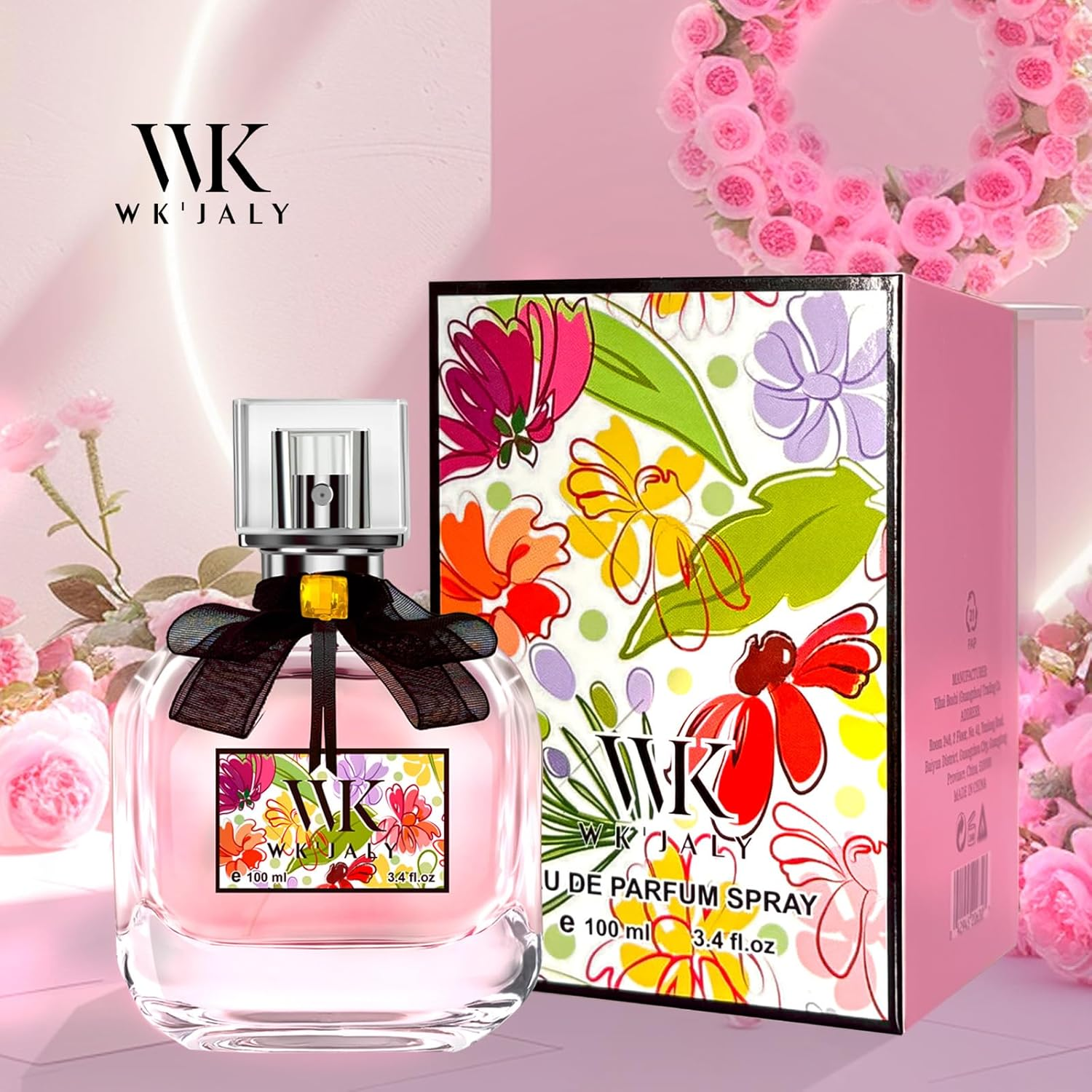 WK JALY Floral Drunk Eau De Parfum Spray, Women'S Perfume, with Notes of Rose, Sandalwood, Long Lasting Fruity Fragrance, 100Ml image number 4