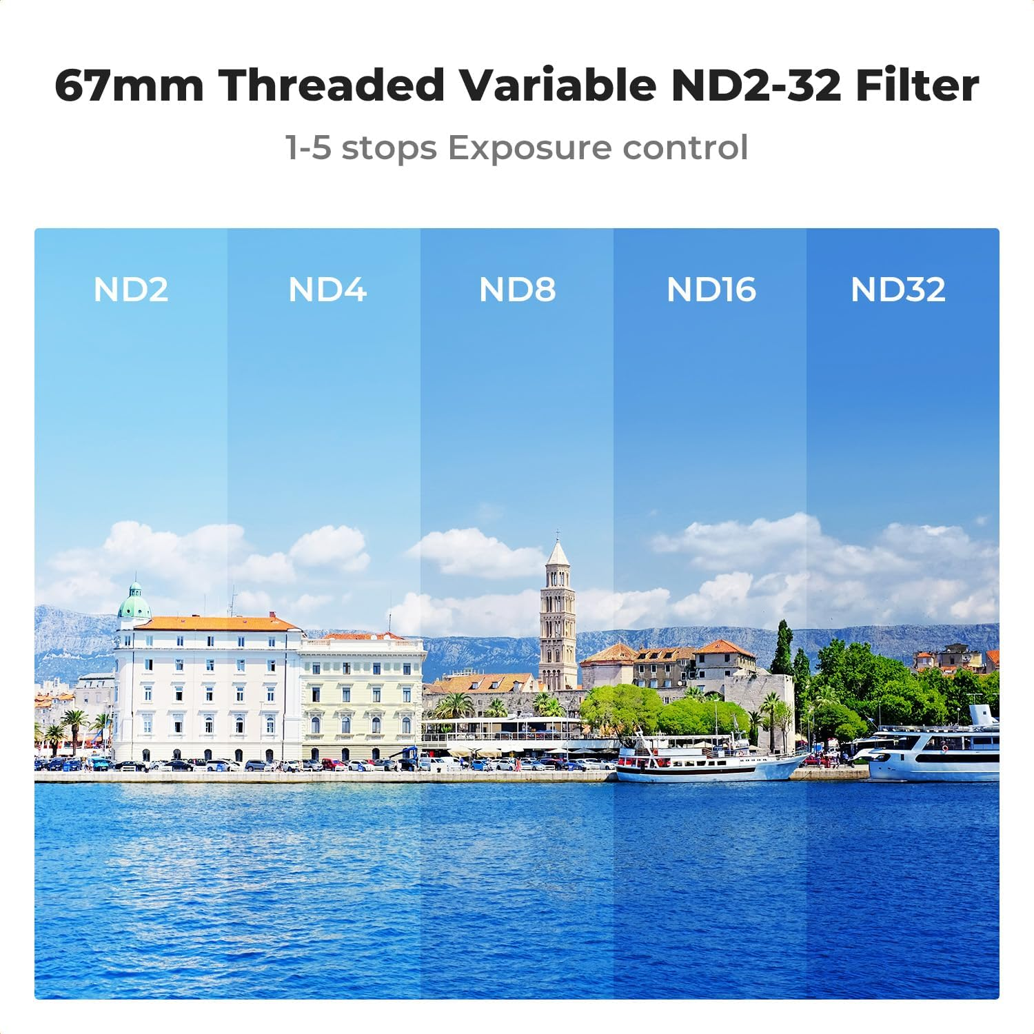 K&F Concept 67Mm ND2-32 Lens Filter with 6.7" Magnetic Case Kit, Variable Neutral Density Filter for Iphone 16 Pro Max/15/14/13/12 Pro Max/16 Plus/15 Plus/14 Plus