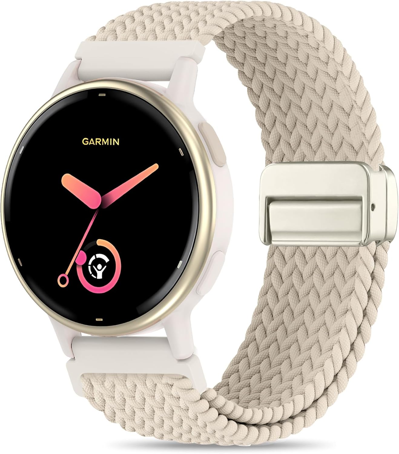 Everact 20Mm Magnetic Braided Watch Bands Compatible with Garmin Vivoactive 5/Vivoactive 6/3/3 Music/Venu Sq 2/Venu, Quick Release Nylon Soft Sport Stretchy Strap for Forerunner 55/165/245/645 - Black image number 6