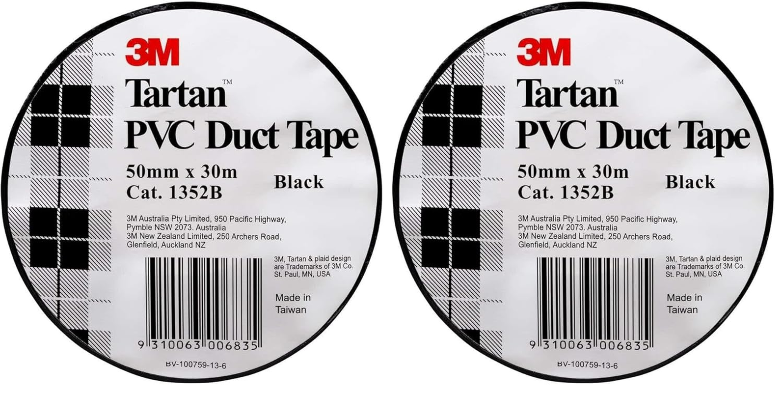 3M AT010575283 Tartan Sealing & Joining Tape Silver Grey 50Mm X 30M (Pack of 2)