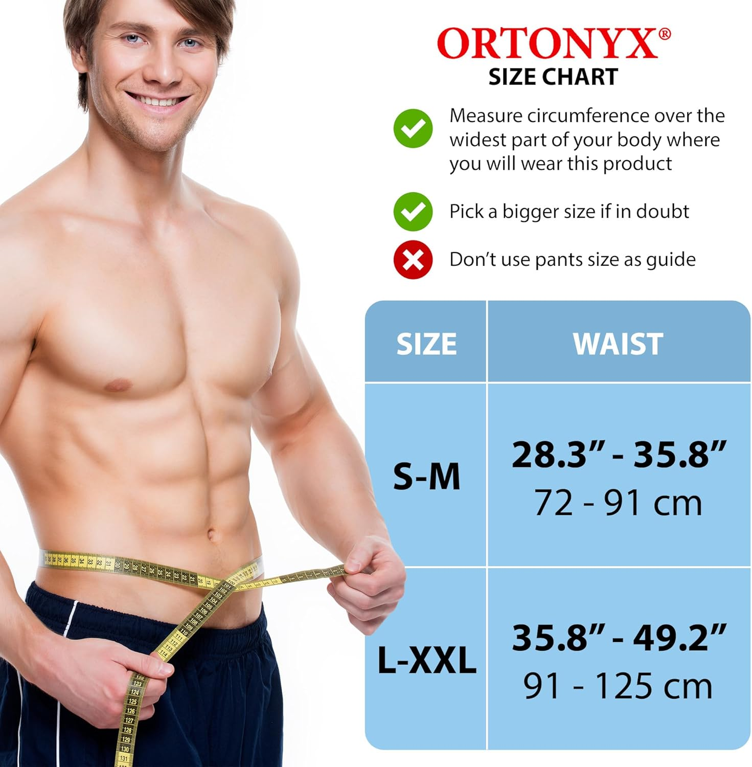 (S-M, Black) - ORTONYX Umbilical Navel Hernia Belt/Abdominal Support Brace - S-M Black image number 4