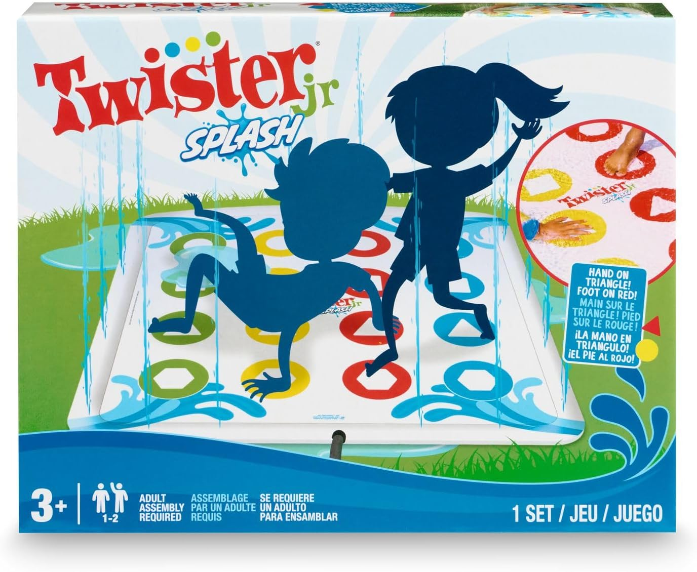 Hasbro Twister Jr. Splash &ndash; Outdoor Inflatable Water Twister Game for Kids image number 6