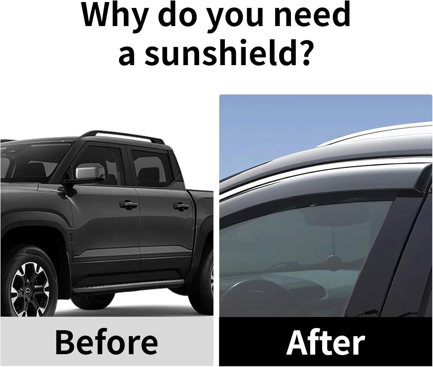 Car Window Visors Fit for BYD Shark 6 2024-2025, Wind Deflector, Rain Shield Protector, Sun Visor Cover, Window Sun Visor, Set of 4 Pieces image number 2