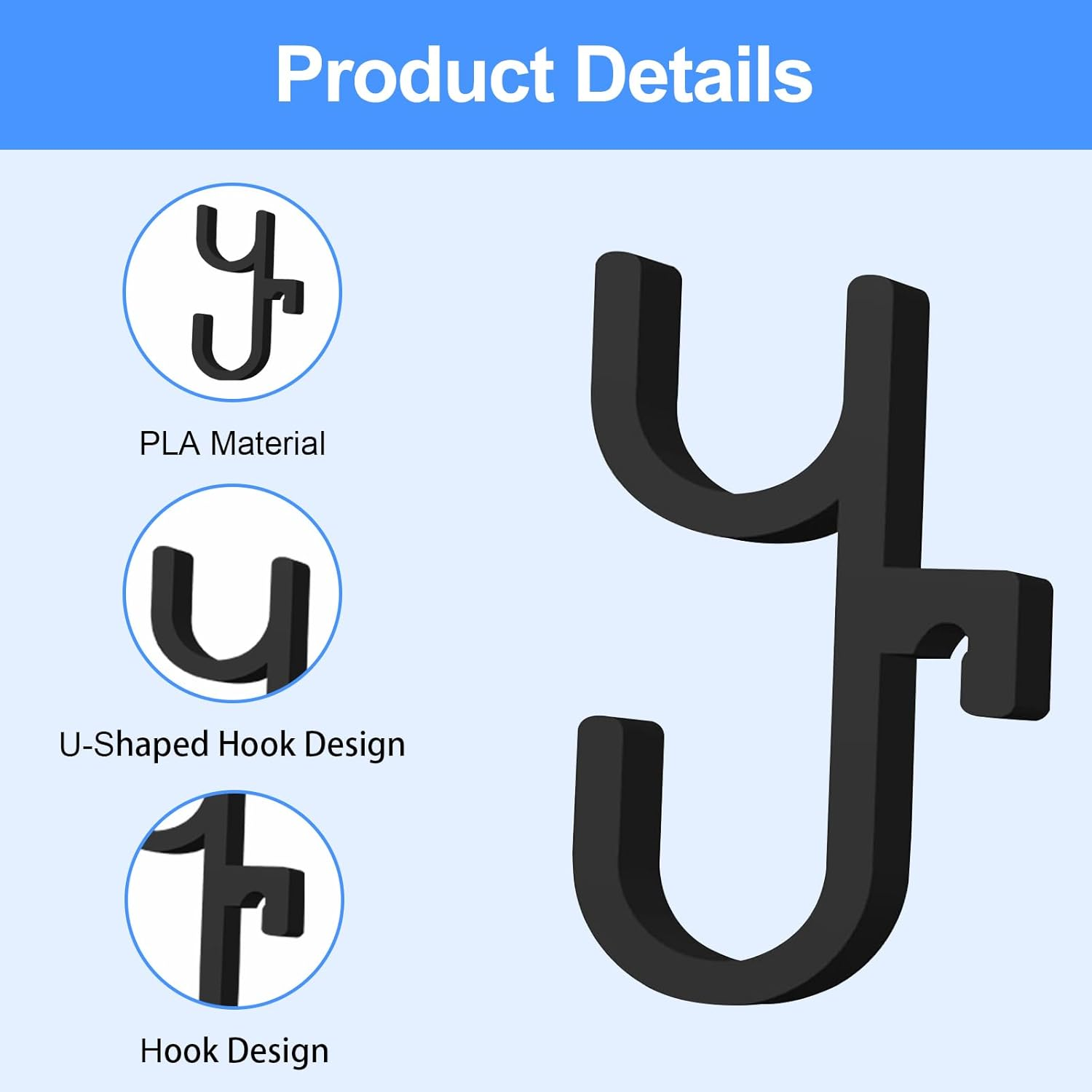 2Pack Car Umbrella Hook Universal Car Tool No Drilling Stable Installation Suitable for Any Vehicle Ideal for Hanging Umbrellas Towels and More (Black) image number 4