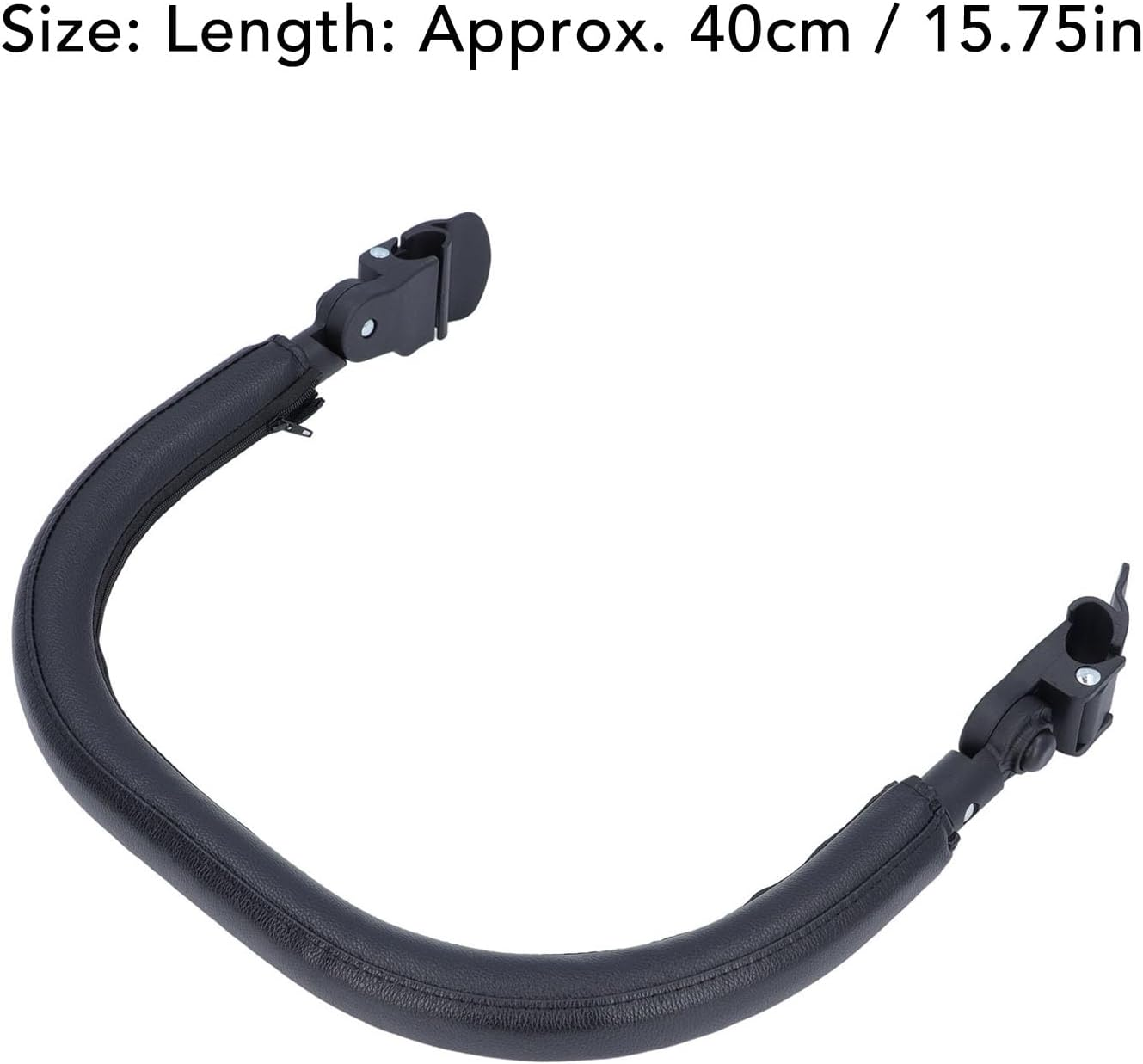 Yosoo Baby Stroller Bumper Bar, Armrest, Handle, Safety Protection PU Leather, Comfortable 15.75In Black, Easy to Attach Open for Parent Child Traveling image number 5