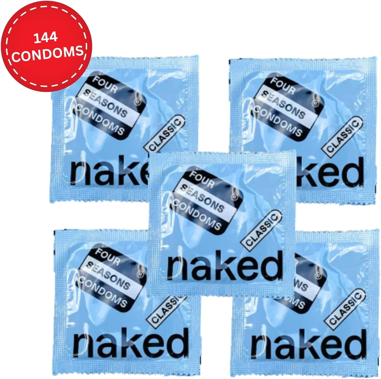 Four Seasons Naked Classic Condoms Bulk Pack of 144 image number 4