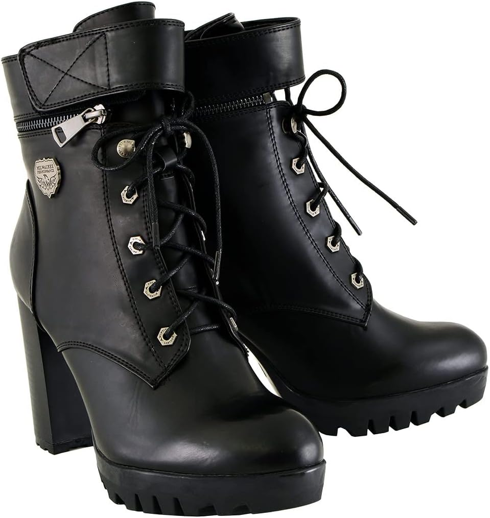 Milwaukee Performance Women'S Lace to Toe Boots with Double Height Option (Black, Size 7) image number 6
