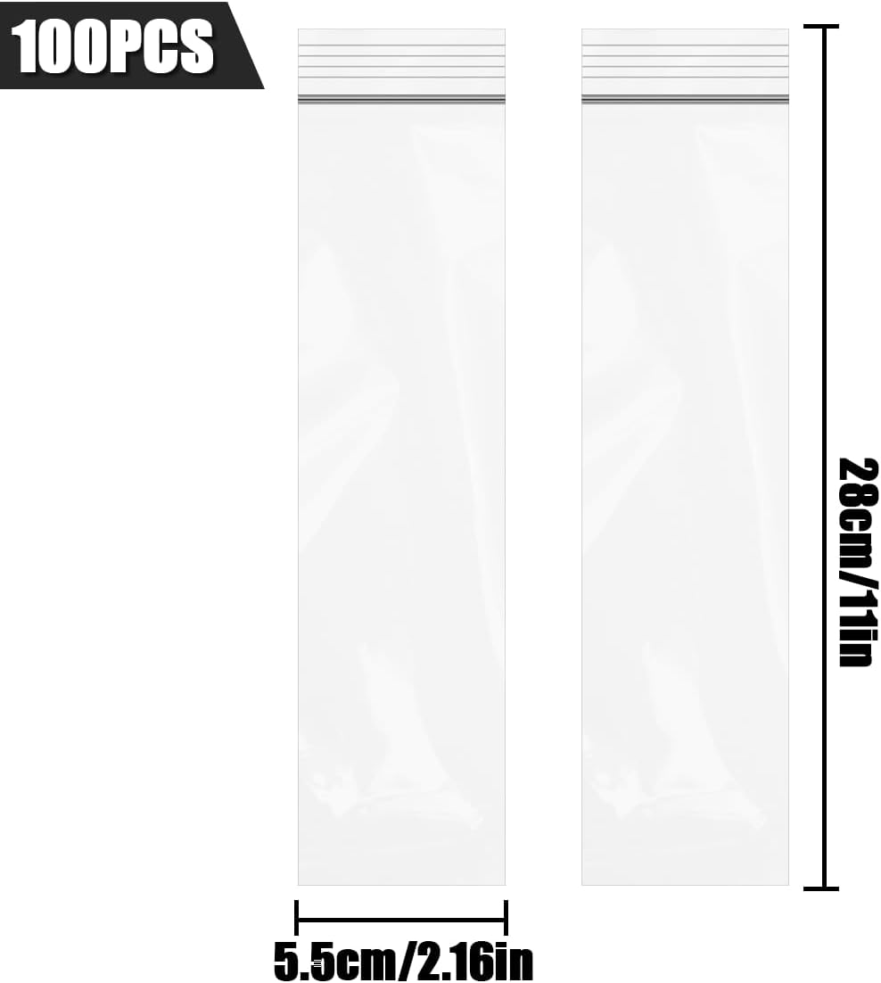 NILLOS Ice Mold Bags, 100 PCS Ice Popsicle Mold Bags for Juice, Fruit Smoothies, Ice Cream (11X2.16 In) image number 2