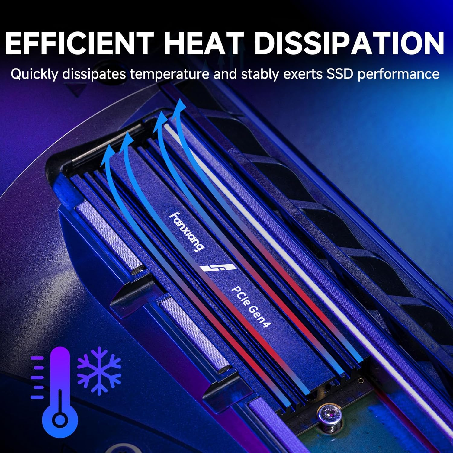 Fanxiang 1TB SSD W/Heatsink M.2 SSD Nvme Pcie Gen4 Gaming SSD M.2 2280, up to 7100Mb/S Compatible with PS5, Internal Solid State Drive for Gamers, Professionals, Creators image number 5