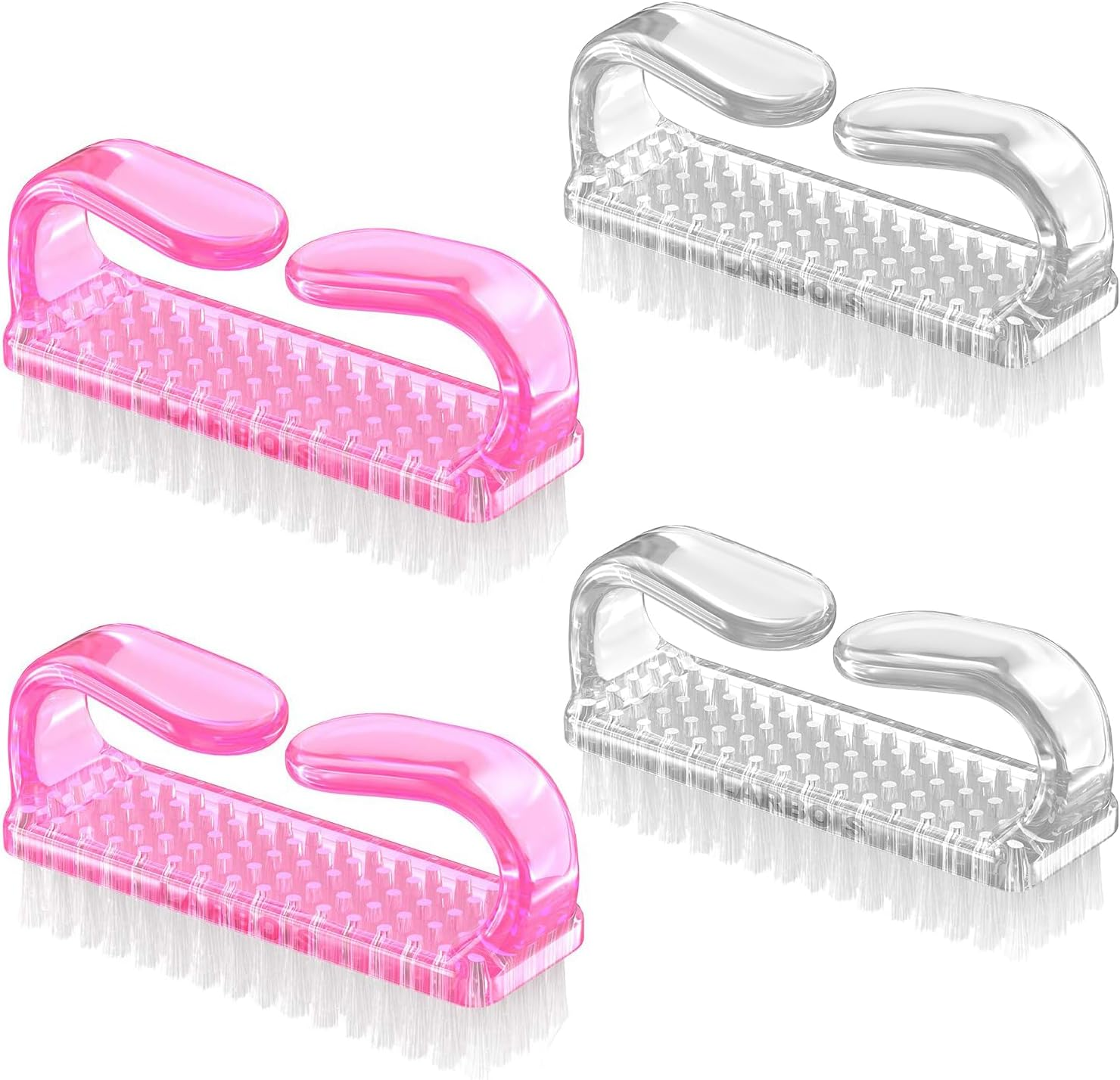 Handle Grip Nail Brush, Hand Fingernail Brush Cleaner Scrubbing Kit Pedicure for Toes and Nails Men Women (4 Pack) image number 2