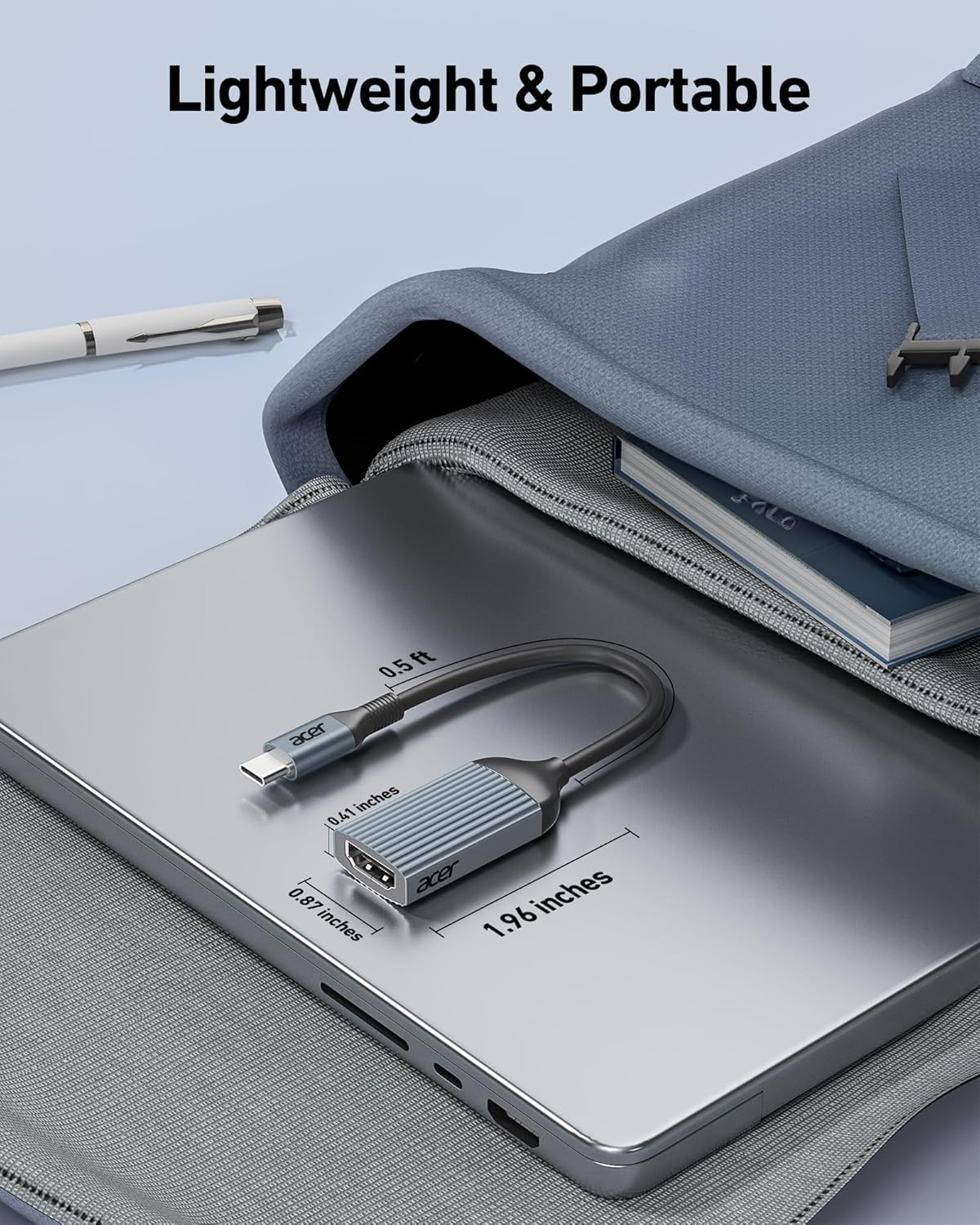 Acer USB C to HDMI Adapter 4K@60Hz(High Speed, Thunderbolt 3/4) Type C to HDMI Converter Compatible with Macbook Pro/Air, Iphone 16 15 Pro/Max, Ipad Pro/Air, Surface, Dell XPS, Chromebook and More - Black image number 2