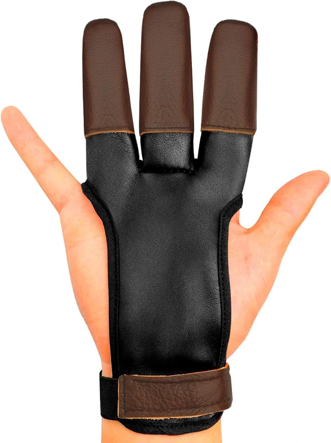 KESHES Archery Glove Finger Tab Accessories - Leather Gloves for Recurve & Compound Bow - Three Finger Guard for Men Women & Youth image number 5