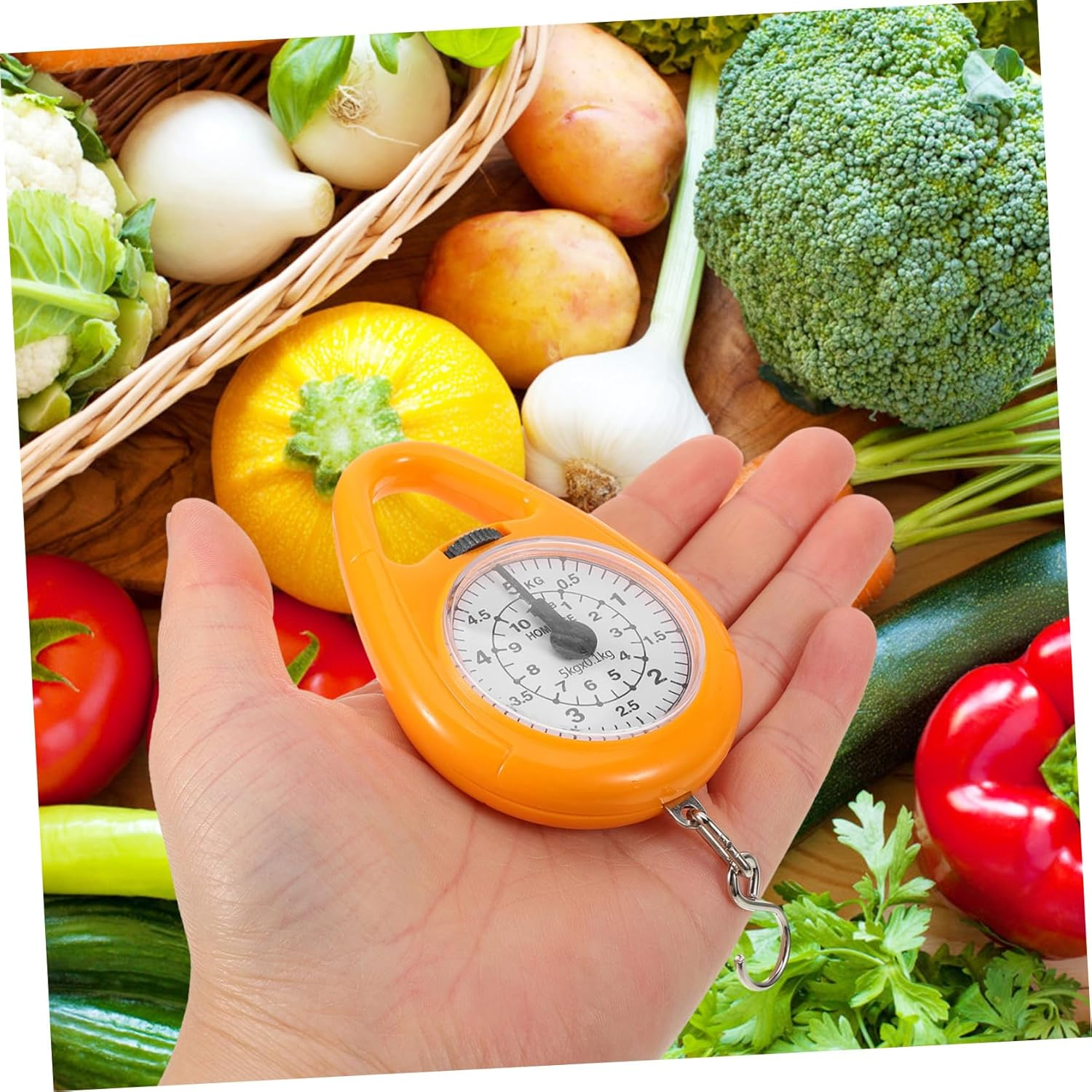 ABOOFAN Portable Hanging Weight Scale Luggage Scale for Travel Handheld Mini with Hook Orange Compact Design for Accurate Weighing