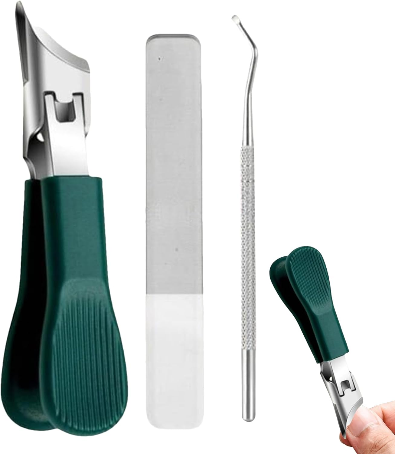 Vgvgaj Slanted Nail Clippers,Anti-Splash Wide Jaw Ingrown Toenail Cutter with Nail File - Curved Fingernail Cutting Trimming Tool for Home Care Travel Salon image number 5