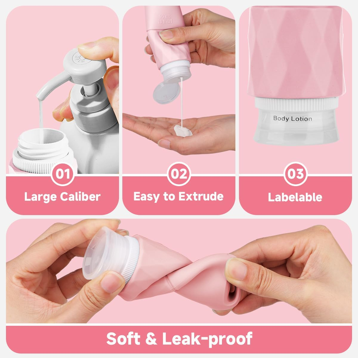 Teskyer Travel Bottles for Toiletries,17 Pack TSA Approved Silicone Travel Size Bottles Set, Leak Proof Travel Essentials Accessories for Cosmetic, Colorful