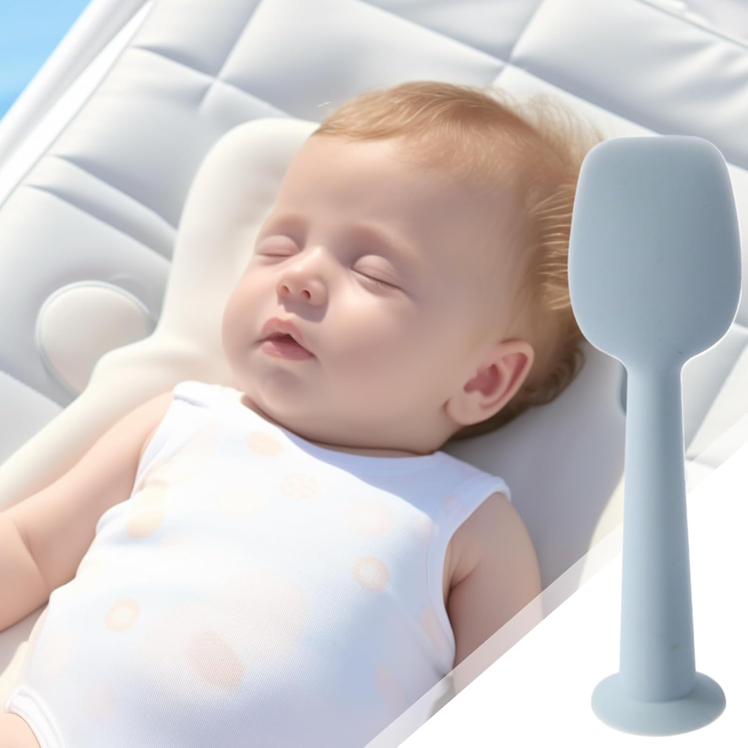 Spatula for Baby Cream, Baby Diaper Spatula with Suction Base, Silicone Soft Paste Applicator Balm Tool for Rash Care Nursery Bath Cheeks image number 6