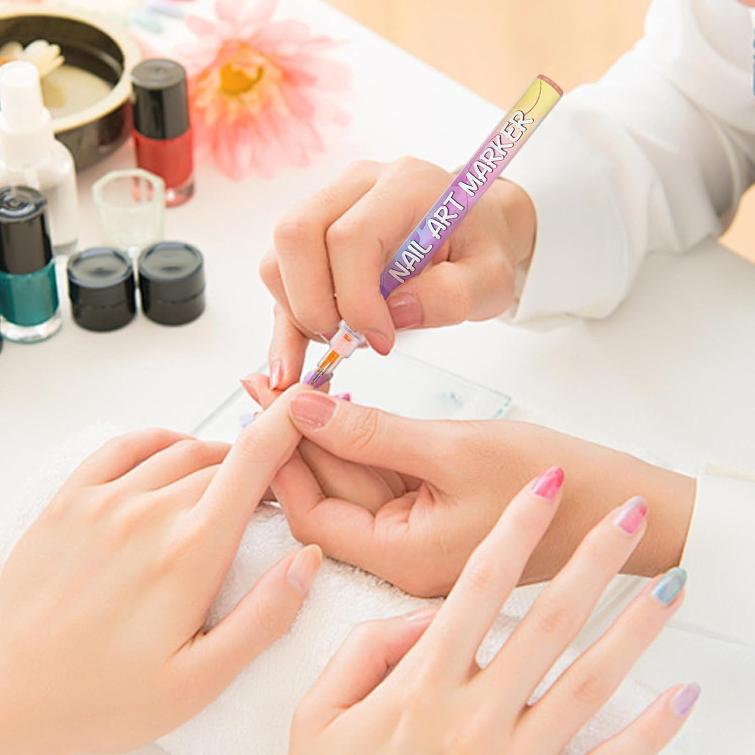 12 Colors Nail Art Pens Set, Nail Doodle Pens for Home Salon, Nail Art Markers Polish Pen, Nails Art Design, Manicure Nail DIY Decoration image number 2