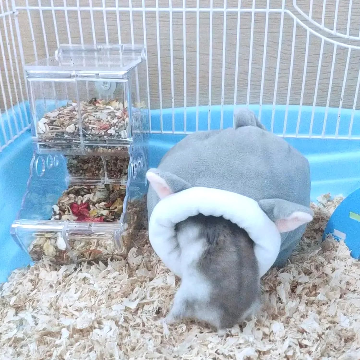 Hamster Bed Warm Hamster Hammock Comfortable Guinea Pig Bed Soft Plush Guinea Pig Hideout with Removable Cotton Pad Hangable Small Animal Cave for Small Pet image number 3