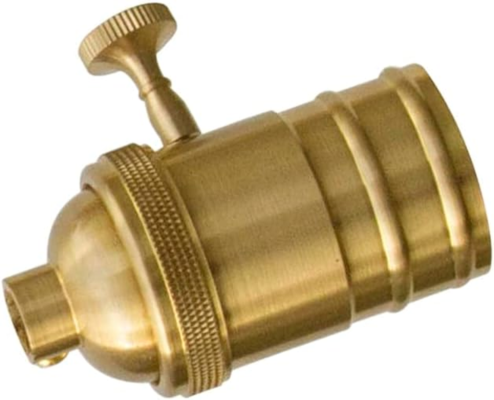 E27 Vintage Brass Lamp Holder with Switch Ideal for Decorative Lamps and Retro Lighting Applications image number 1