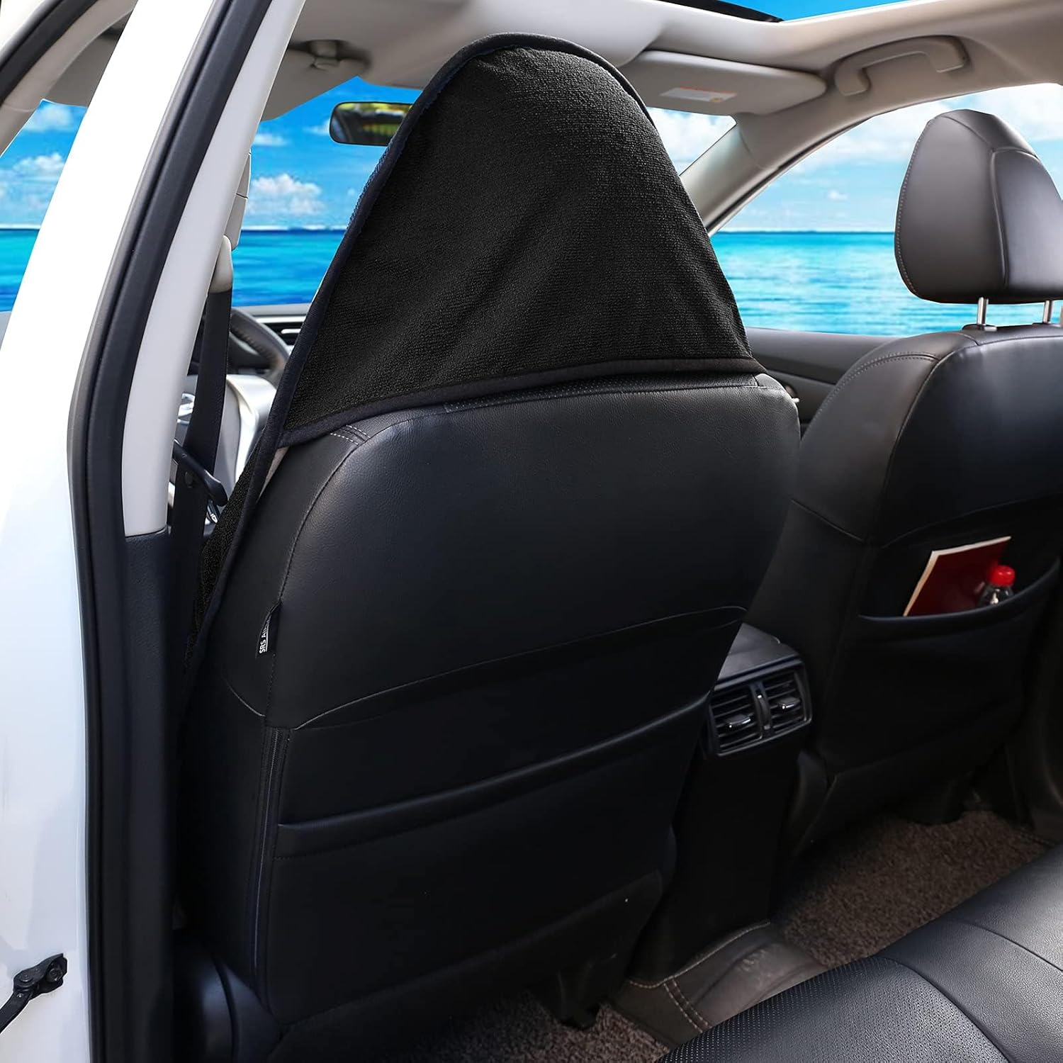 Black Waterproof Sweat Towel Seat Cover Universal Non-Slip for Car Truck SUV Seat for Dog & Kid Workout Outdoor or Sport Activities image number 2