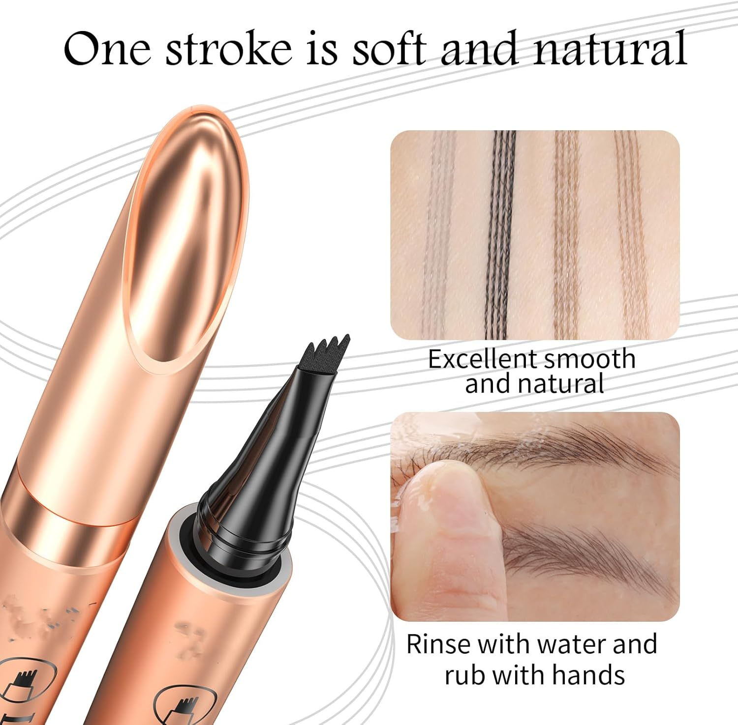 Pack of 2 Eyebrow Pencils, Microblading Eyebrow Pencil with 4 Fork Tips, Waterproof and Sweat-Resistant, Smudge-Proof Eyebrow Pencil Can Be Lightweight (Grey + Black)