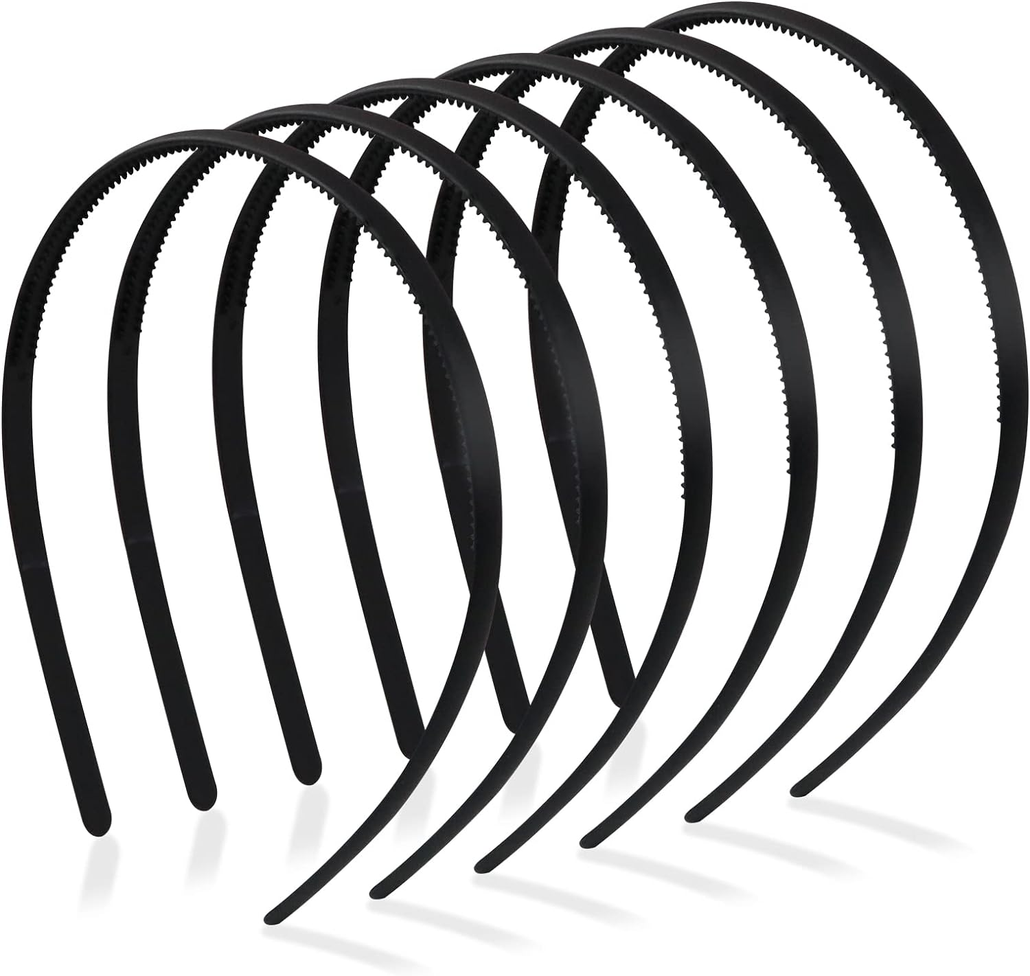 Hanyousheng 6 Pack Plastic Headband, 8Mm Teeth Comb Headband, Black Non-Slip Hair Hoop, Unisex Sport Fashion Hair Band Accessories for Women and Men image number 3