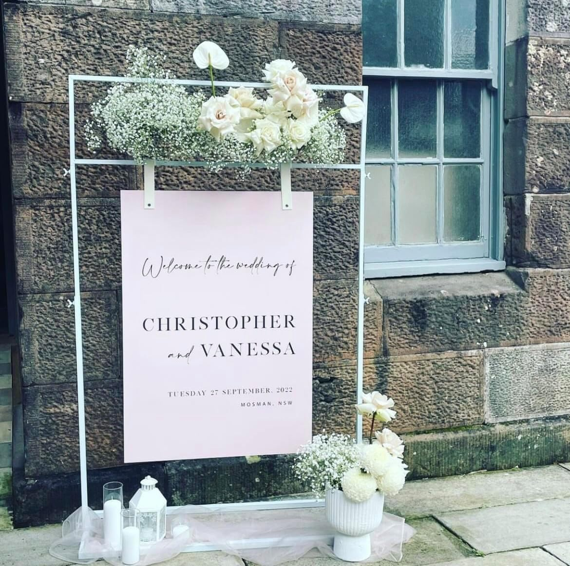 Leather Sign Straps for Hanging Sign, Welcome Sign, Wedding Sign, Engagement Sign, Event Display Sign, Seating Chart, Ceremony, Acrylic, Foamboard, Frame (White) image number 4