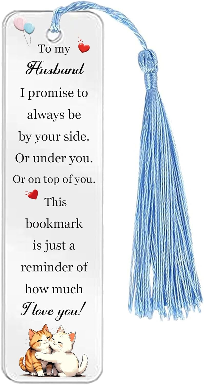 Husband Gifts for My Man Gift Birthday Heart Signs Bookmark 2PC Set Wedding Anniversary Presents Soulmates My Lover Plaques Christmas Valentines Day Keepsake for Him I Love You Romantic Gifts - Wife image number 3