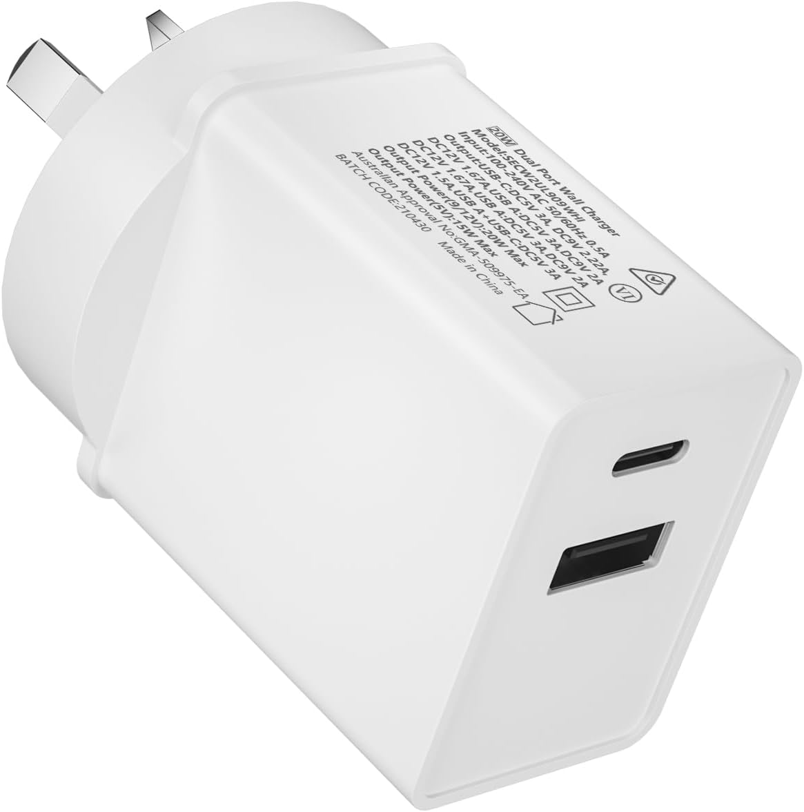 20W USB C Fast Charger, [3-Pack] 2-Port PD Wall Plug with Fast Charging QC3.0, Type-C Power Adapter C Wall Charger Au-Plug Compatible with Iphone 15/14/13/12/11, Ipad, Samsung,Galaxy,Pixel (3) image number 5