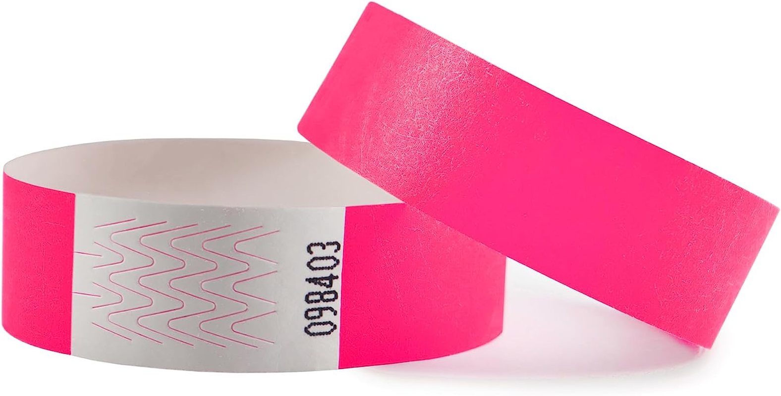100 Pink Tyvek Wristbands 19Mm with Tape Closure Waterproof ID Bands Age Proof Security for Events image number 2