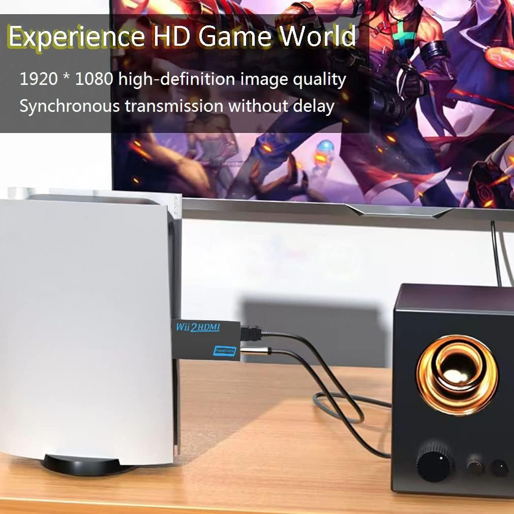 Wii to HDMI Converter Adapter, Alife Wii to HDMI 1080P or 720P Output Video Converter & 3.5Mm Jack Audio Output Wii HDMI Converter Supports All Wii Display Modes image number 5