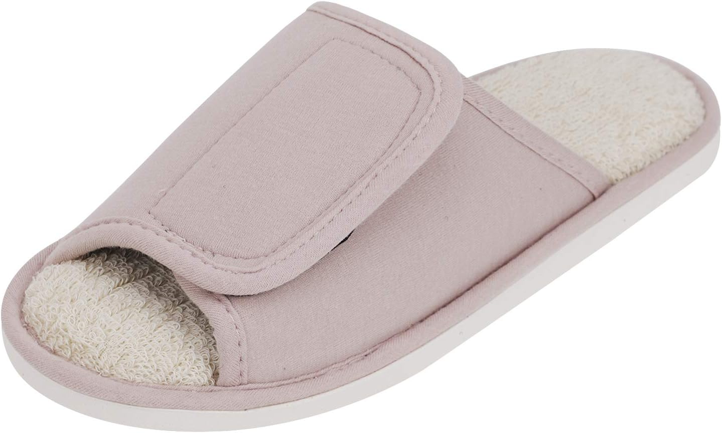 Indoor Non-Slip Adjustable Tearable Slide Slippers Open-Toe Terry Spa Slippers image number 6