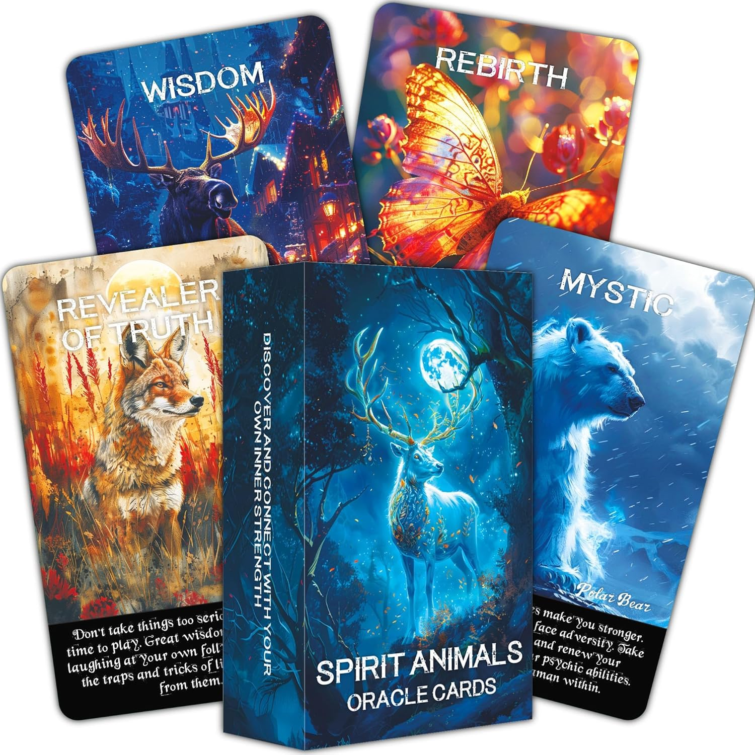 Spirit Animals Oracle Cards for Intuition, Guidance, and Spiritual Connection Oracle Cards for Beginners, a Mystical Deck Featuring Powerful Animal Totems for Personal Growth and Insight image number 5