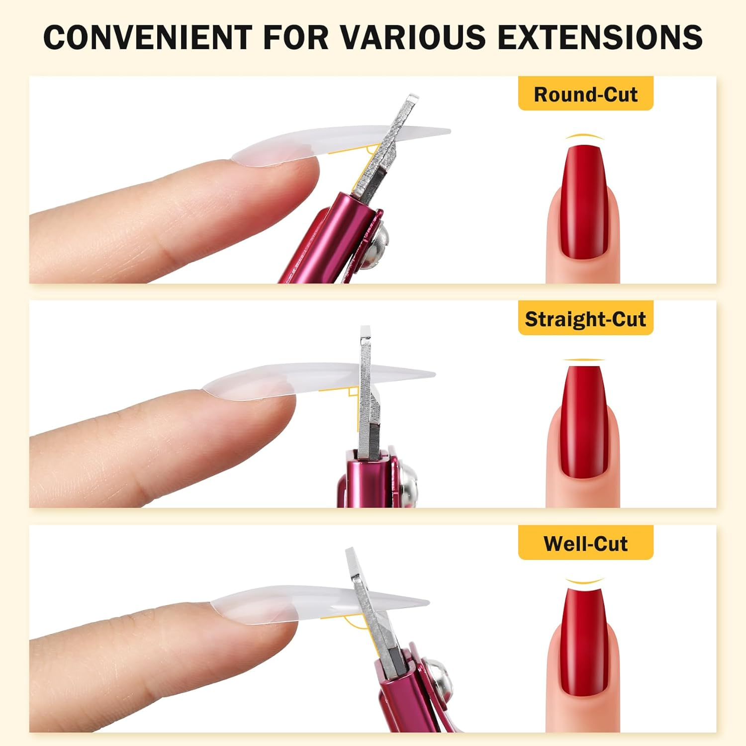 BEZOX Acrylic Nail Clipper, Professional and High Precision Nail Tip Cutters, Sharp Blade False Nail Cutter for Nail Tips image number 2