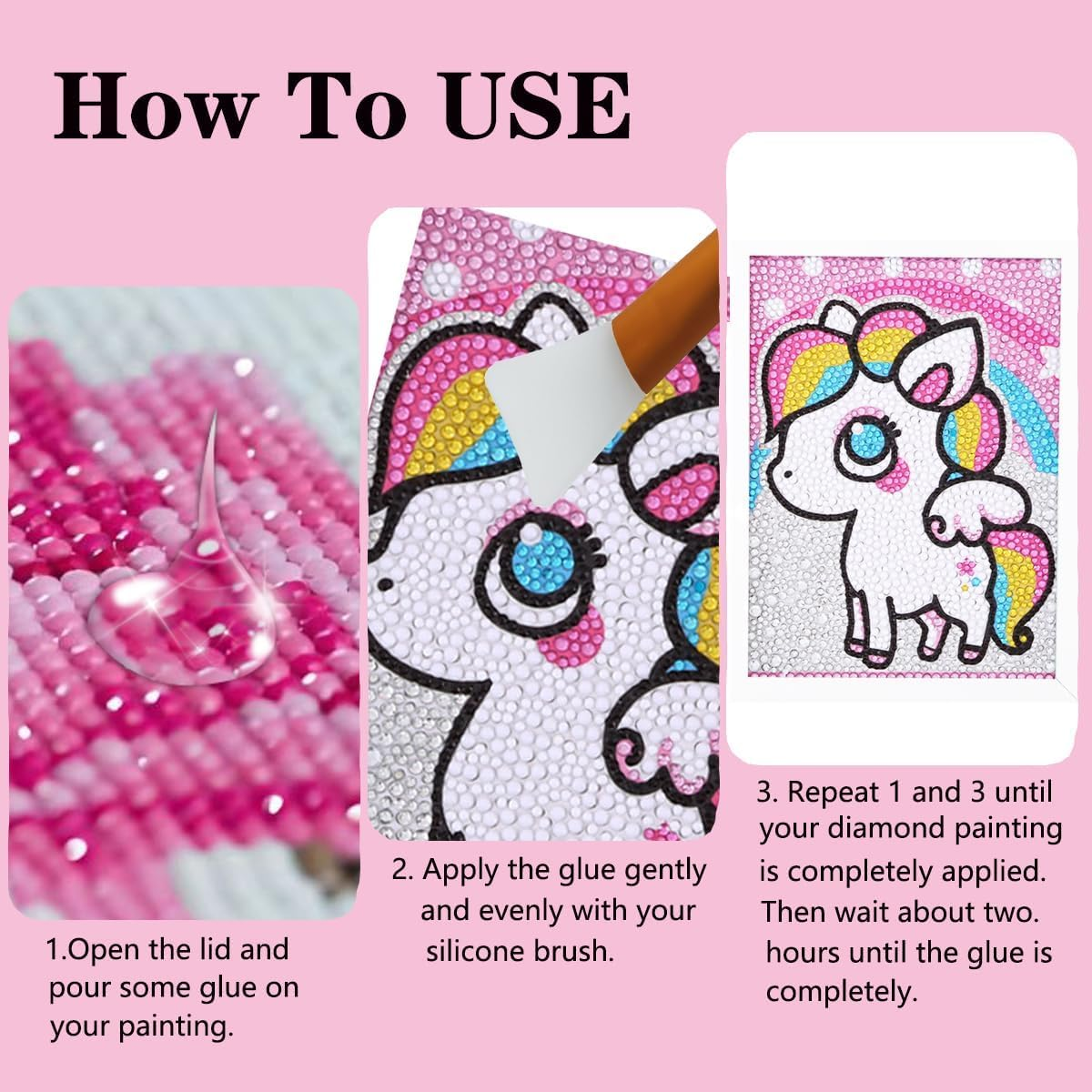 Diamond Painting Sealer & Glue Kit 2-Pack 240Ml with Silicone Brush &ndash; Acid-Free Clear Finish, High Gloss Permanent Hold for Diamond Art, Puzzles, Crafts &ndash; Safe for Adults & Kids image number 4